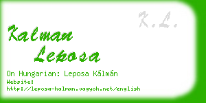 kalman leposa business card